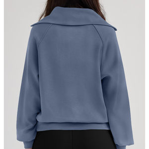 Logotipo personalizado ropa deportiva casual streetwear Drop Shoulder figuras transpirable ecológico Sudadera de punto para las mujeres - Product Image 2