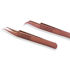 Stainless Steel Eyelash Extension Tweezers Set with Precision Fiber Tip Anti-Slip Grip Custom Packaging & Logo - Product Image 1