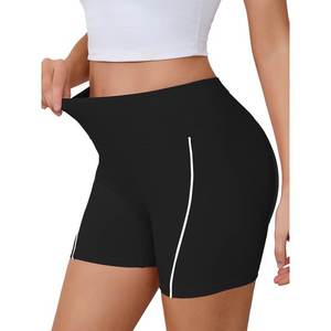 Pantalones cortos de entrenamiento de levantamiento de botines de cintura alta para mujer, transpirables de doble capa con bolsillos laterales para ocio al aire libre, Fitness y Yoga - Product Image 1