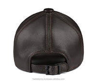 Casquette de baseball unisexe en cuir véritable pleine fleur imperméable à 6 panneaux, design personnalisé tendance, broderie 3D, boucle métallique