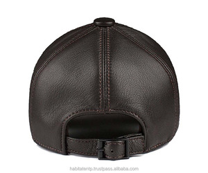 หมวกเบสบอลหนังแท้ 6 แผง ผลิตจากหนังฟูลเกรน ทรงแหลม แฟชั่น สไตล์อเมริกัน - Product Image 5