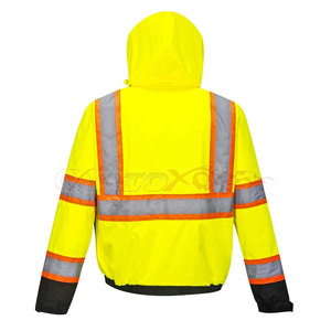 Veste de sécurité haute visibilité, classe 1 ANSI, réfléchissante, imperméable, pour travaux de construction et de voirie, avec logo personnalisé - Product Image 3