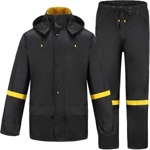 Veste coupe-vent unisexe pour l'hiver, décontractée, unie, à capuche, imperméable, pour la pêche, veste et pantalon de pluie - Product Image 1