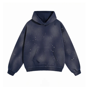 Venta al por mayor de sudaderas con capucha con gráfico personalizado peso pesado polar de algodón de gran tamaño sudaderas con capucha para hombres sudaderas con capucha preencogidas - Product Image 1