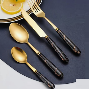 Ensemble de couverts de couverts de poignée de concepteur de vente élevée fourni par l'Inde cuillère et couteau finis brillants couverts - Product Image 5