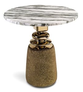 Nueva mesa auxiliar de sofá dorada y tapa de cristal negra nórdica de lujo con tapa de mármol de cristal, mesa de esquina al por mayor - Product Image 5