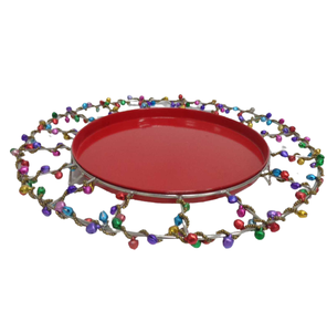 Wholesale Serveware <b>Large</b> Size Iron/Beads Tray Round Shaped Designer Serving Tray Dish and <b>Plate</b> Handmade Customized - Product Image 2