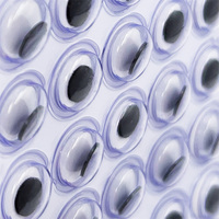 55 pièces de yeux boule en plastique autocollants de 10 mm - Accessoires pour jouets en peluche, mini-jouets et bricolage