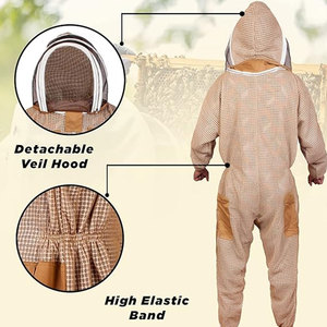 Traje de apicultura superventas al por mayor cuerpo completo cómodo mejor seguridad personalizado 100% trajes de apicultura de algodón - Product Image 3