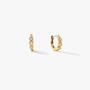 Pendientes de plata de primera ley y circón para mujer, aretes pequeños, plata esterlina 925, Circonia cúbica, Zirconia, circonita, zirconita, oro de 18 quilates - Product Image 1
