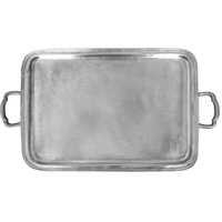 Plat de service moderne en aluminium écologique avec poignées, finition gris étain élégante, pour la maison, l'hôtel et le restaurant (vente en gros)