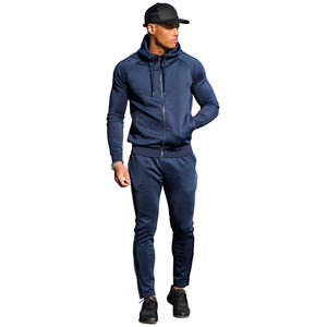 Full Zip up Hoodies Hommes Polyester Tech Polaire Survêtement Sportswear Jogger Sweat Suit Hommes Survêtement 2025 - Product Image 1