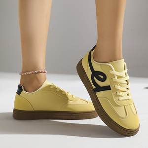 Chaussures de sport basses en caoutchouc pour femmes, automne 2025, lacets inclus, hauteur supérieure réduite de 10 cm, chaussures plates, catégorie de produits - Product Image 3