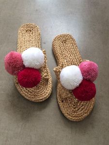 2024 New Collection Water Hyacinth Flip-Flop <b>Slippers</b> Seagrass Sandals Natural Materials Soft Versatile <b>Summer</b> Winter Spring - Product Image 6
