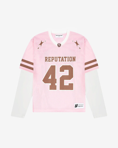 T-shirt de sport respirant sur mesure, grande taille, coupe ample, en maille superposée, style maillot de football, avec col côtelé et manches longues - Product Image 1