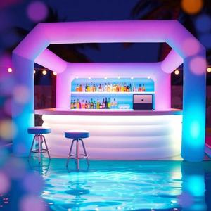 Bar promotionnel commercial d'événement de fête tente de piscine Portable flottant boîte de nuit Blowup barres gonflables Pub - Product Image 4
