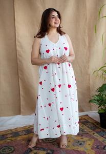 ชุดเดรสผ้าฝ้ายพิมพ์ลายดอกไม้สไตล์อินเดียชุดลำลองทันสมัยสำหรับงานแต่งงานงานทอมือรอบเอวธรรมชาติ - Product Image 5