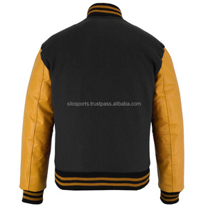 2025 OEM personnalisé taille usine-fait hommes chaud noir polaire Varsity veste or cuir manches nouvel hiver chauffé Letterman vestes - Product Image 2