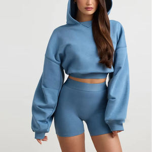 Sudaderas con capucha con hombros caídos y diseño personalizado para mujer, ropa de calle de gran tamaño, venta al por mayor, suministro directo de fábrica - Product Image 6