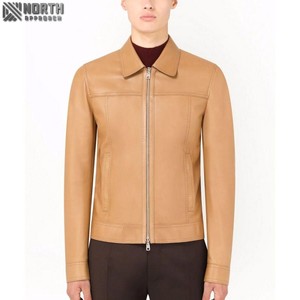 Nouveau modèle de vestes en cuir pour hommes, décontractées, à la mode, simples, grande taille, prix de gros, veste en cuir pour hommes avec fermeture éclair, blouson bombardier personnalisé - Product Image 4