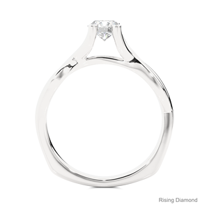 Bague de fiançailles en or jaune avec diamant taille ronde de 0.48 ct, cadeau d'anniversaire pour ses bijoux en diamants améliorés par CVD - Product Image 6