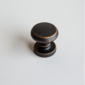 Pomo de puerta negro vintage con forma redondeada irregular artesanal que ofrece acento decorativo para interiores - Product Image 2