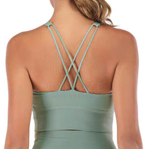 Conjunto de Yoga para Mujer, Diseño Moderno, Parte Delantera Sólida, Ecológico, de Secado Rápido, Transpirable, de 2 Piezas, Cintura Alta, Ropa Deportiva - Product Image 4