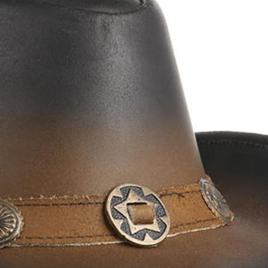 Chapeau en cuir de Style occidental marron Vintage professionnel qualité Durable impression propre personnalisée nouveauté pour la pêche d'affaires de sport - Product Image 5