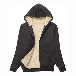 Nueva llegada personalizada Sherpa Fluffy Fleece Sudadera con capucha Sudaderas de peso pesado de piel gruesa Sudaderas con capucha Cremallera completa Us Thermal - Product Image 6