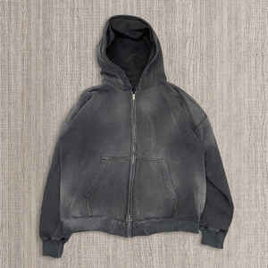 2025 superventas cremallera-Up ácido lavado logotipo personalizado sudaderas con capucha para hombres OEM diseño Vintage estilo callejero pesado GSM tela hombres sudaderas con capucha - Product Image 6