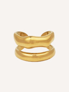 Bague pour femme en acier inoxydable plaqué or YXQ R227, design moderne et intemporel, confortable pour le printemps/été, convient à toutes les occasions - Product Image 1