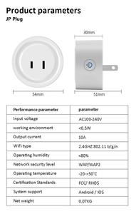 ปลั๊กพลาสติก ABS Wi-Fi พร้อมช่องเสียบ2ขาสำหรับอุตสาหกรรมญี่ปุ่นบ้านอัจฉริยะปลั๊กอัจฉริยะ Tuya <span class=keywords><strong>JP</strong></span> 10A Google Home <span class=keywords><strong>Alexa</strong></span> - Product Image 5