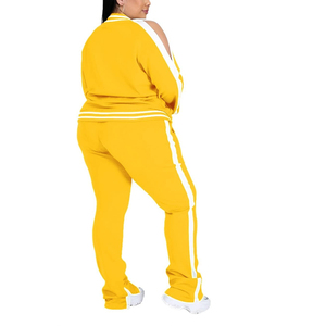 Chándal de talla grande con cremallera y estilo personalizado para mujer, conjunto de chándal de talla grande hecho a medida de la mejor calidad para mujer - Product Image 5