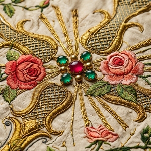 Casulla Bordada a Mano con Hilos Metálicos Dorados, Vestimenta Tradicional Católica para el Clérigo, Túnica de Misa con Cruz Floral Metálica - Product Image 6