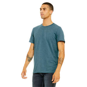 Heather Deep Teal Unisex CVC แขนสั้นที: 52% Airlume หวีแหวนปั่นผ้าฝ้าย, 48% โพลี, 32 เดี่ยว, 4.2 ออนซ์ - Product Image 2