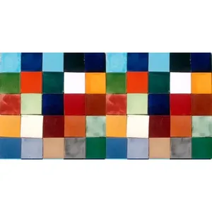 Azulejos de cerámica TalaVERA mexicanos hechos a mano, 50 azulejos de cerámica, colores sólidos, 4x4 #003, ladrillo refractario pulido para el interior del dormitorio, hechos en México - Product Image 1