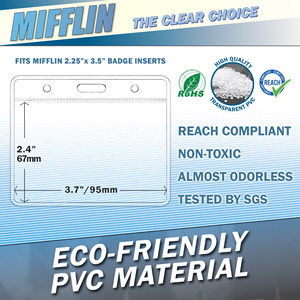 ซองใส่การ์ด PVC 3 "x 4" กันน้ำสองด้านใสสำหรับใส่นามบัตรในแนวนอน - Product Image 6