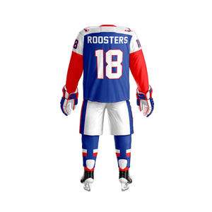 Ensemble d'uniformes de hockey sur glace de haute qualité OEM pour unisexe, nom d'équipe personnalisé, logo personnalisé, fabrication sur mesure, évacuation de l'humidité - Product Image 4