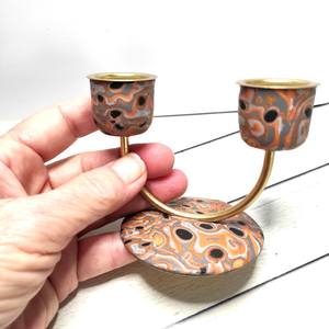 Points colorés article de fantaisie bâtons de bougie Vintage laiton bruni bougeoirs modernes chandelier en métal minimaliste décor à la maison - Product Image 6