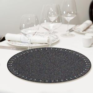 Luxury Modern Glass Beaded Placemat for Dining <b>Table</b> <b>Blue</b> Rainbow Color for Holiday Easter Wedding Parties - Product Image 4
