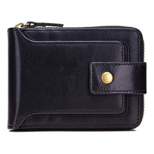 Hot Selling Genuine Leather Mens RFID Blocking Bifold Wallet with Zip Card Holder Durable Gradient Color Trending - Product Image 6