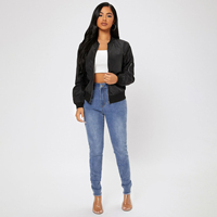 Chaqueta Bomber de Mujer 2026 con Cuello Alto y Cremallera Frontal, Personalizada, Transpirable, con Forro de Nailon para Invierno