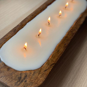 Tazón de masa de madera grande con fragancia de vela de cera de soja de alta capacidad, tazón de madera de diseño y tamaño personalizado para decoración navideña - Product Image 5