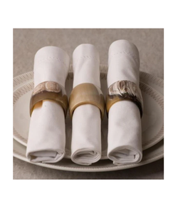 แหวนรองผ้าเช็ดปากทำจากเขาควายขัดเงา - มีสินค้าพร้อมส่ง ปรับแต่งขนาดและดีไซน์ได้ เหมาะสำหรับงานเลี้ยงอาหารค่ำสไตล์เรียบง่าย งานแต่งงาน งานปาร์ตี้ สไตล์คลาสสิก - Product Image 1