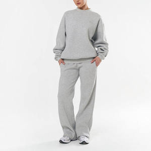 Ensemble de survêtement unisexe en molleton 100 % coton respirant pour femme, avec sweat à capuche et pantalon de jogging, collection hiver 2025 - Product Image 1