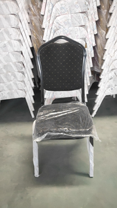 เก้าอี้โลหะสีดำสำหรับร้านอาหารโรงแรมเก้าอี้สำหรับงานเลี้ยงงานแต่งงานเก้าอี้จัดเลี้ยงแบบซ้อนได้ - Product Image 3