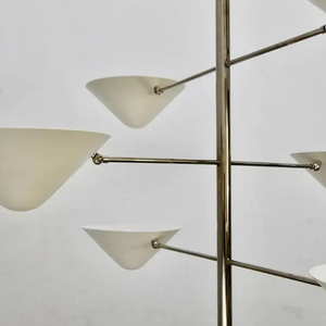 Candelabro de techo de latón estilo Stilnovo blanco personalizado moderno, accesorio Sputnik italiano, iluminación Art Deco Vintage - Product Image 4