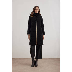 Abrigo Largo Acolchado Vintage de Invierno para Mujer con Capucha y Cierre de Cremallera - Product Image 5