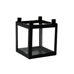 À la mode conçu fer et verre avent bougeoir mat noir PC maison et fête de noël éclairage décoration à la main en vrac - Product Image 1