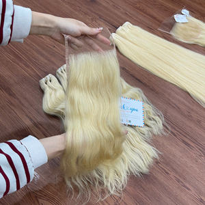 Paquetes de cabello humano Rubio vietnamita con encaje Frontal 613 Onda natural Cabello virgen Frontal 613 Cabello Rubio - Product Image 4